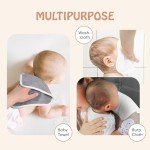 Reusable Organic Baby Washcloths Set: 6 Packs 10 * 10 Ultra Soft Wash Cloth Viscose from Bamboo Absorbent Infant Newborn Bath Face Towel Gentle for Delicate Skin Boys Girl (White)