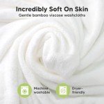 6-Pack Baby Washcloths - Soft Viscose from Bamboo Washcloth, Baby Wash Cloths for Newborn, Kids, Bath Baby Towels, Face Towel, Face Cloths for Washing Face (White)
