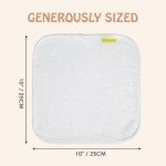 Reusable Organic Baby Washcloths Set: 6 Packs 10 * 10 Ultra Soft Wash Cloth Viscose from Bamboo Absorbent Infant Newborn Bath Face Towel Gentle for Delicate Skin Boys Girl (White)