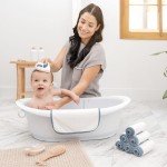 Comfy Cubs Organic Rayon Made from Bamboo Baby Washcloths, 6 Pack, Ultra-Soft Organic Fabric, Gentle on Sensitive Skin for Face and Body, Plush, Super Absorbent for Girls and Boys (Pacific Blue Trim)