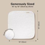 6-Pack Baby Washcloths - Soft Viscose from Bamboo Washcloth, Baby Wash Cloths for Newborn, Kids, Bath Baby Towels, Face Towel, Face Cloths for Washing Face (White)