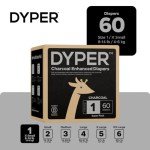 DYPER Charcoal Enhanced Diapers | Baby Diapers from Plant-Based* & Honest Materials | Day & Overnight Diapers | Disposable Diapers for Sensitive Skin (Size 1, 60, Count)