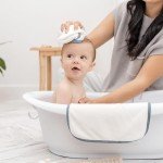 Comfy Cubs Organic Rayon Made from Bamboo Baby Washcloths, 6 Pack, Ultra-Soft Organic Fabric, Gentle on Sensitive Skin for Face and Body, Plush, Super Absorbent for Girls and Boys (Pacific Blue Trim)