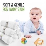 Set of 6 Baby Washcloths – Viscose Made from Bamboo – Super Soft and Highly Absorbent Face Towel – 10 x 10 Inch – Reusable Double Layered Wipes for Newborns, Infants and Toddlers – White