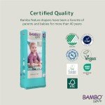 Bambo Nature Hypoallergenic Green Bag Baby Diapers, Eco-Labeled Diapers, Enhanced Leakage Protection, Totally Chlorine-Free, Skin Friendly, and Super Absorbent - Size 4 (48 Count)