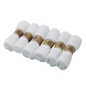 6-Pack Organic Baby Washcloths - Soft Viscose from Bamboo Washcloth, Baby Wash Cloths, Baby Wash Cloth for Newborn, Kids, Bath Baby Towels, Face Towel, Face Cloths for Washing Face (White)
