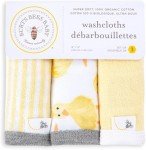 Burt's Bees Baby Infant Washcloths, 100% Organic Cotton, Soft and Super Absorbent Knit Terry Wash Cloth - 3 Pack Set