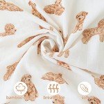 LifeTree Baby Swaddle Blankets Dog, 70% Viscose Bamboo and 30% Cotton Muslin Swaddle Blankets Boys Girls Swaddling Wrap Receiving Blanket Neutral for Newborn, Large 47" x 47", Poodle Puppy