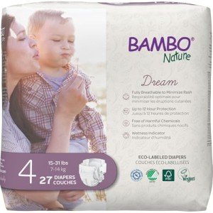 Bambo Nature Hypoallergenic Baby Diapers, Eco-Labeled Diapers, Enhanced Leakage Protection, Totally Chlorine-free, Skin Friendly, and Super Absorbent - Size 4 (81 Count)