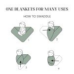 Baby Swaddle Receiving Blankets with Matching Beanie Set Newborn Nursery Swaddle Wrap for Baby Girls and Boys (Green)