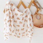 LifeTree Baby Swaddle Blankets Dog, 70% Viscose Bamboo and 30% Cotton Muslin Swaddle Blankets Boys Girls Swaddling Wrap Receiving Blanket Neutral for Newborn, Large 47" x 47", Poodle Puppy