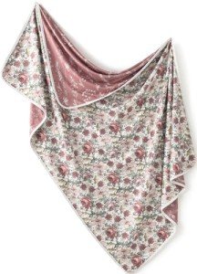 Little Jump Stretchy Jersey Knit Swaddle Blankets, Premium Cotton Floral Baby Blanket,Soft Western Wild Flowers Baby Quilt for Baby Girls and Toddlers(Vintage Floral)