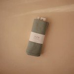 mushie Extra Soft Baby Blanket | Organic Cotton Ribbed Receiving Blanket, Swaddle, Stroller | 35x35 Inch (Roman Green)