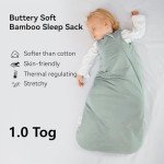 BubblePanda Rayon Made from Bamboo Sleep Sack 0-6 Months 1.0 Tog Soft Toddler Sleeping Sack 3-6 Months for Infant Newborn Babies 2-Way Zipper Baby Wearable Blanket 0-3 Months