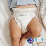 Believe Diapers Viscose Bamboo Diapers Size 1 8-14 Lbs 60 Count – Natural Baby Diapers, Chemical Free Natural Diapers for Sensitive Skin, Super Absorbent Clean Diapers, Unscented Plain White Diapers