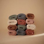 mushie Extra Soft Baby Blanket | Organic Cotton Ribbed Receiving Blanket, Swaddle, Stroller | 35x35 Inch (Roman Green)