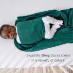DREAMLAND BABY Bamboo Viscose Swaddle Sleep Sack (0-6 Months). Ultra Soft Swaddle Blanket w/Built in Band. 97% Viscose, 3% Spandex (Forest)