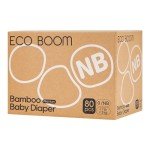 ECO BOOM Diapers, Viscose from Bamboo Diapers, Natural Soft Disposable Nappies for Infant, Size 0 Suitable for up to 7 lbs (Newborn - 80 Count)