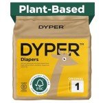 DYPER Baby Diapers Size 1 | Honest Ingredients | Cloth Alternative | Day & Overnight | Made with Plant-Based* Materials | Hypoallergenic