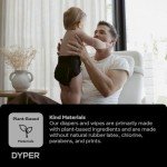 DYPER Charcoal Enhanced Diapers | Baby Diapers from Plant-Based* & Honest Materials | Day & Overnight Diapers | Disposable Diapers for Sensitive Skin (Size 1, 60, Count)