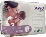 Bambo Nature Premium Baby Diapers - French/English Packaging, Size 1, 36 Count