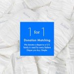 Believe Diapers Viscose Bamboo Diapers Size 1 8-14 Lbs 60 Count – Natural Baby Diapers, Chemical Free Natural Diapers for Sensitive Skin, Super Absorbent Clean Diapers, Unscented Plain White Diapers