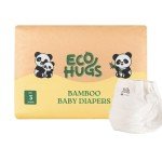 EcoHugs Organic Bamboo Diapers Size 3 | Ultra-Soft Disposable Baby Diapers | Hypoallergenic and Super Absorbent | Unscented and Totally Chlorine Free | Pack of 26