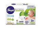 SOHO | Sleepy Natural Baby Diapers, Made from Organic Cotton and Bamboo Extract, Ultimate Comfort and Dryness, Disposable Diapers Snuggle Diaper (size 3 +)