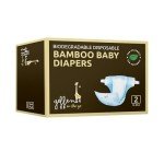 Geffen Baby - Biodegradable Bamboo Baby Diapers, Size 2, 32-Pack | Naturally Hypoallergenic, Super Absorbent & Eco-Friendly | Ideal for Sensitive Skin | Made from Bamboo Viscose Fiber