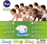 SOHO | Sleepy Natural Baby Diapers, Made from Organic Cotton and Bamboo Extract, Ultimate Comfort and Dryness, Disposable Diapers Snuggle Diaper (size 3 +)