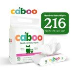 Caboo Baby Wipes, 216 Count, Unscented, Eco-Friendly, Made with Bamboo Viscose, Free from Harsh Chemicals, Plant-Based, Sensitive Skin Formula, BRC, FSC, FDA and ISO Accredited