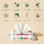 Caboo Baby Wipes, 216 Count, Unscented, Eco-Friendly, Made with Bamboo Viscose, Free from Harsh Chemicals, Plant-Based, Sensitive Skin Formula, BRC, FSC, FDA and ISO Accredited