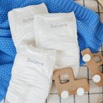 Believe Diapers Viscose Bamboo Diapers Size 1 8-14 Lbs 60 Count – Natural Baby Diapers, Chemical Free Natural Diapers for Sensitive Skin, Super Absorbent Clean Diapers, Unscented Plain White Diapers