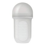 Boon Nursh Reusable Silicone Baby Bottle with Collapsible Silicone Pouch Design - Everyday Baby Essentials - Stage 2 Medium Flow Baby Bottles - Gray - 8 Oz