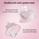 Herobility Double Anti-Colic Baby Bottles - 12 fl oz / 340 ml - Pack of 4 - BPA-Free - Multicoloured - White, Grey, Pink, Hawthorn Rose