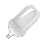 Boon Nursh Reusable Silicone Baby Bottle with Collapsible Silicone Pouch Design - Everyday Baby Essentials - Stage 2 Medium Flow Baby Bottles - Gray - 8 Oz