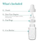 Evenflo Feeding Classic Glass, Twist Bottles, 4 Oz, 6 Bottles.