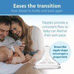 Dr. Brown's Natural Flow® Anti-Colic Options+™ Wide-Neck Bottle Essentials Gift Set with Breast-Like Nipple,100% Silicone HappyPaci™ Pacifier and Baby Bottle Travel Caps