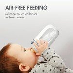 Boon Nursh Reusable Silicone Baby Bottles with Collapsible Silicone Pouch Design - Baby Bottle Set - Baby Feeding Essentials - Stage 2 Medium Flow - 8 Oz - 3 Count