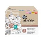 Tommee Tippee Natural Start Grow with Baby Bottle Set, 5oz, 9oz and 11oz, Slow, Medium and Thicker Flow Nipples, Removable Bottle Handles, Self-Sterilizing