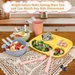 Shopwithgreen Bamboo Toddler Utensils Set, Baby Kids Toddler Spoons and Forks Set, BPA Free Reusable Cutlery Set| Dishwasher Safe, Child and Baby Self Feeding for Dinner, Dessert, Soup,10 Pack