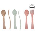 Toddler Forks and Spoons Utensils Set Baby Silverware Kids Forks and Spoons Set 6 Piece Natural Wheat Straw Material Self Feeding Training Cutlery for Baby Eating 12-48 Months Infant Dishwasher Safe