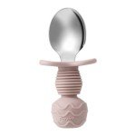 PandaEar 6 Pack Stainless Steel Toddler Spoons and Fork Feeding Set - Anti-Choke First Self Feeding Utensils for Kids Baby Girls Led Weaning Ages 18 Months+ (Pink/Beige)