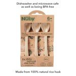 Nuby Rice Husk 3 Piece Spoon Set - Eco-Friendly Set - 100% Compostable and Biodegradable - 6+ Months