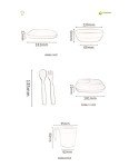Corndrop Suction Plates for Toddlers Baby Set of 6 - Shatter Proof, Eco-Friendly, Stylish and Reusable PLA Kids Dinnerware Sets - Including Square Bowl, Cup, Spoon, Fork, and 2 Plates(Orange)