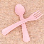 Toddler Forks and Spoons Utensils Set Baby Silverware Kids Forks and Spoons Set 6 Piece Natural Wheat Straw Material Self Feeding Training Cutlery for Baby Eating 12-48 Months Infant Dishwasher Safe