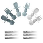 PandaEar 6 Pack Silicone Baby Spoons Self Feeding| Infant Spoons First Stage| Baby Utensils 6-12 Months| Toddler Baby Feeding Spoon | Baby Eating Essentials| Baby Led Weaning Supplies
