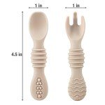 PandaEar 6 Pack Silicone Baby Spoons & Forks | Baby Feeding Set Self Feeding Utensils, Toddler Infant Feeding Spoon Forks BPA Free First Stage