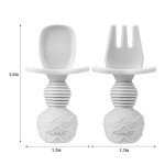 PandaEar 6 Pack Silicone Baby Spoons Self Feeding| Infant Spoons First Stage| Baby Utensils 6-12 Months| Toddler Baby Feeding Spoon | Baby Eating Essentials| Baby Led Weaning Supplies