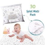 Bella Romani 30 Pack 47” x 30” | Disposable Splat Mats | Biodegradable + Compostable | Under Highchair Splat Mat for Floor | Baby Led Weaning Supplies |